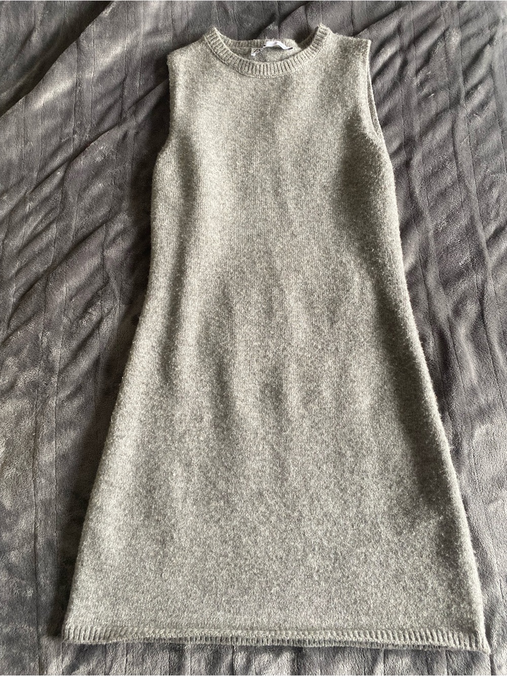 Zara Knit Mini Sweater Dress in Gray